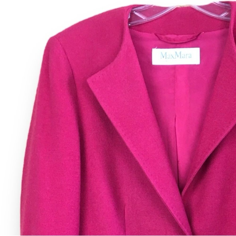 MaxMara Made In Italy Cashmere Two Buttons Blazer Jacket In Raspberry Size 10 - Picture 8 of 15